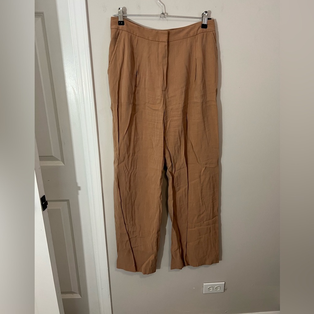 Something Navy Wide Leg Tan Trousers